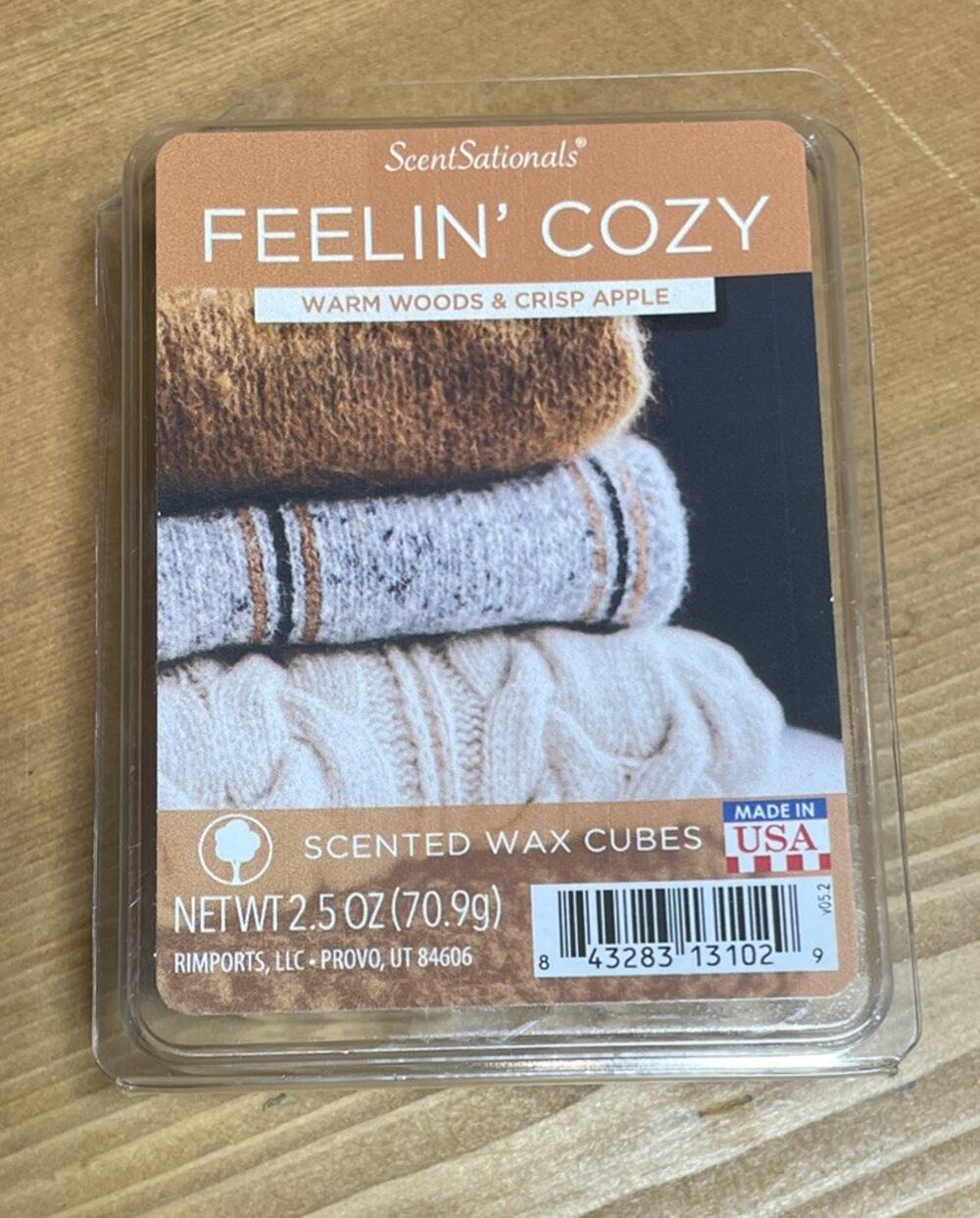 ScentSationals FEELIN' COZY Scented Wax Melts/Cubes / 1 Pack / 2.5 Oz Each NEW